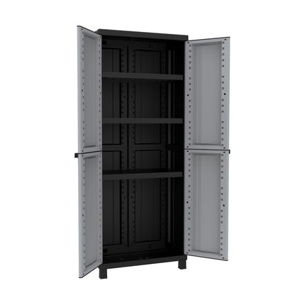 Schrank Terry Schwarz/Grau Harz (68 X 39 X 170 CM)