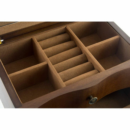 Box-Schmuckkästchen DKD Home Decor Spiegel Samt Holz MDF (20 x 13 x 12 cm)