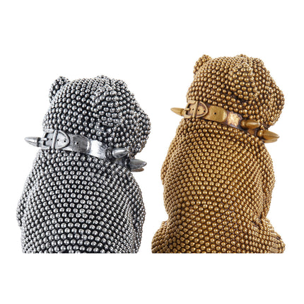 Deko-Figur DKD Home Decor Gold Silberfarben Hund Loft 20,5 x 14,5 x 22 cm (2 Stück)