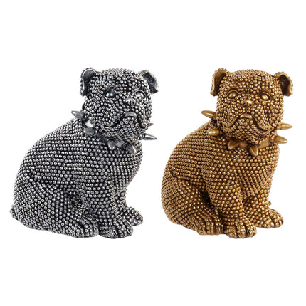 Deko-Figur DKD Home Decor Gold Silberfarben Hund Loft 20,5 x 14,5 x 22 cm (2 Stück)