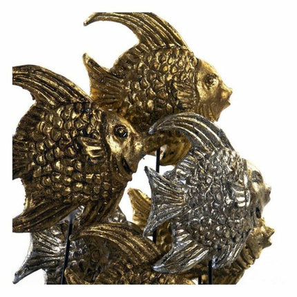 Deko-Figur DKD Home Decor Champagner Kristall Schwarz Gold Harz Eisen Spiralen Holz MDF (21 x 16 x 27 cm)