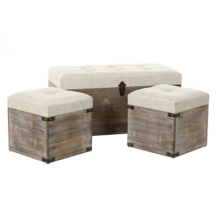 Truhensatz DKD Home Decor Holz Polyester (80 x 40 x 40,5 cm)