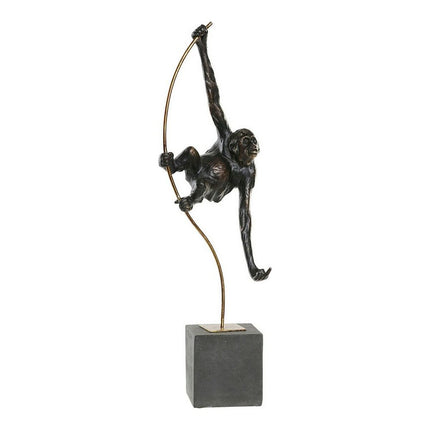 Deko-Figur DKD Home Decor Schwarz Gold Metall Harz Affe Moderne (18 x 11 x 59 cm)