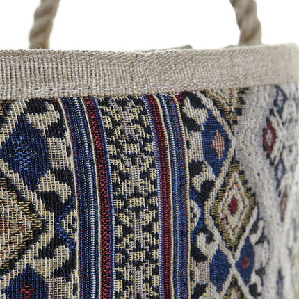 Korb DKD Home Decor Baumwolle Faser Boho (2 pcs)