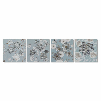 Bild DKD Home Decor 80 x 2,8 x 80 cm Blomster Shabby Chic (4 Stücke)