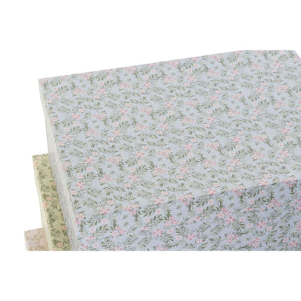 Satz stapelbarer Organizerboxen DKD Home Decor Blomster Pappe (43,5 x 33,5 x 15,5 cm)