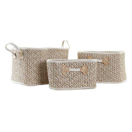 Korb-Set DKD Home Decor Baumwolle Jute (41 x 31 x 27 cm)