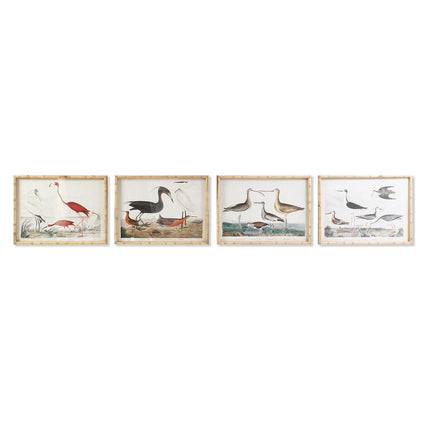 Bild DKD Home Decor 60 x 2,8 x 45 cm Vögel Moderne (4 Stücke)