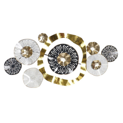 Wanddekoration DKD Home Decor Weiß Schwarz Bunt Gold Weiß/Schwarz abstrakt 30 x 40 cm 121,3 x 5,7 x 57 cm