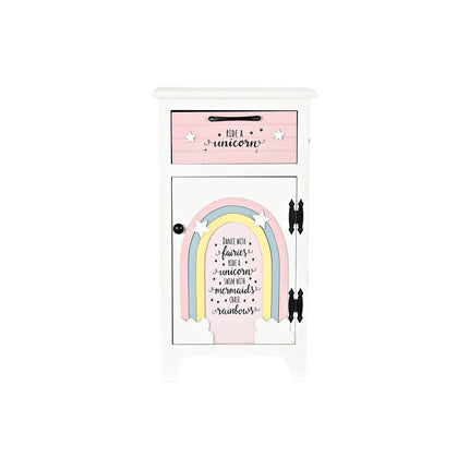 Nachttisch DKD Home Decor Für Kinder Grau Rosa Weiß Gelb (40 x 29 x 73,5 cm)