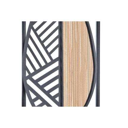 Wanddekoration DKD Home Decor Schwarz Metall Holz Braun Moderne Pflanzenblatt (81 x 4 x 102 cm)