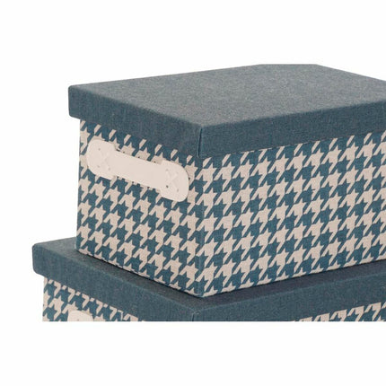 Satz stapelbarer Organizerboxen DKD Home Decor Polyester (3 Stück)