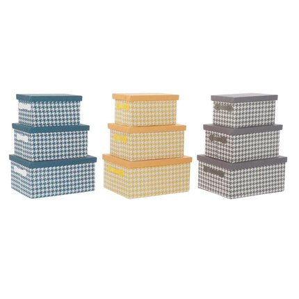 Satz stapelbarer Organizerboxen DKD Home Decor Polyester (3 Stück)