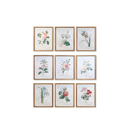 Bild DKD Home Decor 40 x 2 x 50 cm Shabby Chic Botanische Pflanzen (9 Stück)