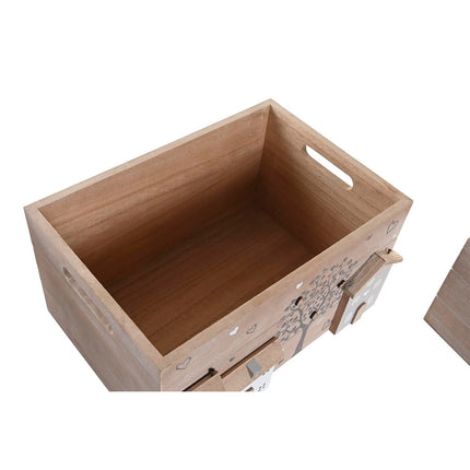 Set dekorativer Karten DKD Home Decor Holz MDF Boho (36 x 26 x 18 cm)