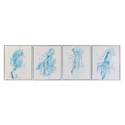 Bild DKD Home Decor 40 x 2,5 x 50 cm Marineblau Mediterraner (4 Stücke)