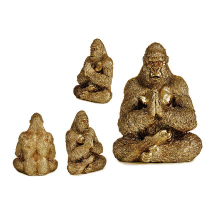 Deko-Figur Gorilla Gold Harz (16 x 27,5 x 22 cm)