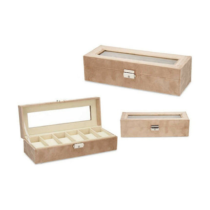 Uhrenbox Metall Braun (30,5 x 8,5 x 11,5 cm) (6 Stück)