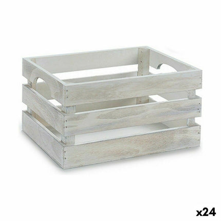 Dekorative Box Weiß Pappelholz 26,2 x 13,2 x 15,8 cm (24 Stück)