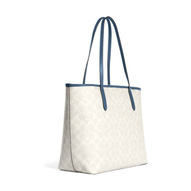 Damen Handtasche Coach CB869-SVUOB Weiß (44 x 27 x 14 cm)