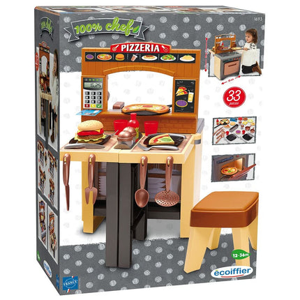 Kit aus Spielzeuglebensmittel Ecoiffier The Pizzeria 33 Stücke