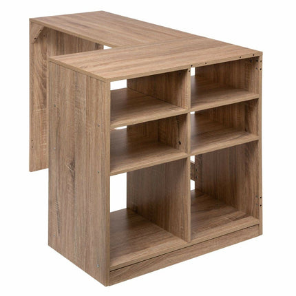 Schreibtisch 5five 6 Regale L-Form natürlich Holz 110 x 75 x 69 cm