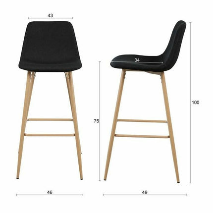 Hocker Aastory Schwarz 2 Stücke 49 x 100 x 46 cm
