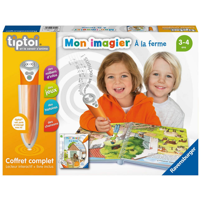 Tischspiel Ravensburger Complete interactive reader box + Book Imagier At the farm Tiptoi (FR)