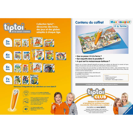 Tischspiel Ravensburger Complete interactive reader box + Book Imagier At the farm Tiptoi (FR)