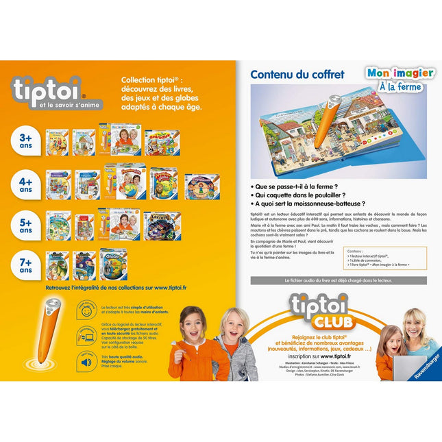 Tischspiel Ravensburger Complete interactive reader box + Book Imagier At the farm Tiptoi (FR)
