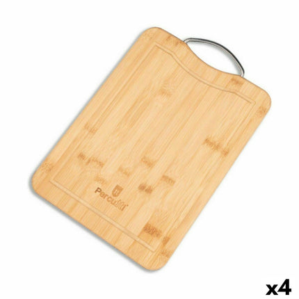 Schneidebrett Percutti Percutti 32,5 x 25 x 1,5 cm Braun Silberfarben Bambus (4 Stück)