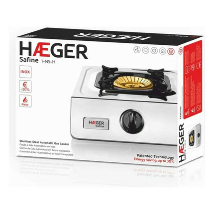 Gaskocher Haeger 1-N5-H Silberfarben Bronze Gusseisen (90 mm)