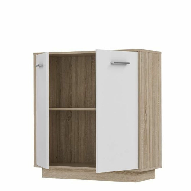 Möbel zur Lagerung natürlich Holz Weiß (88,9 x 34,2 x 88,1 cm)