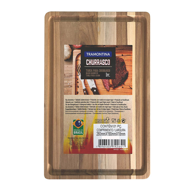 Schneidebrett Tramontina 33 x 22 x 1,8 cm natürlich rechteckig Holz