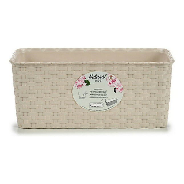 Blumenkasten Stefanplast Kunststoff natürlich Camel (13 x 11 x 29 cm)