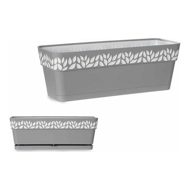 Selbstbewässerndes Pflanzgefäß Cloe Grau Kunststoff (19 x 17 x 49,5 cm)