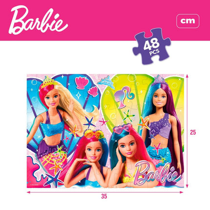 Set mit 4 Puzzeln Barbie MaxiFloor 192 Stücke 35 x 1,5 x 25 cm
