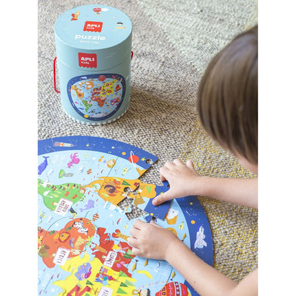 Puzzle Apli World Map kreisförmig 48 Stücke 50 cm