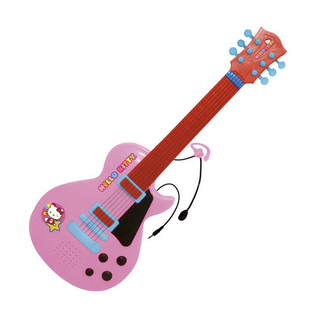 Kindergitarre Hello Kitty Mikrofon Rosa Elektronik