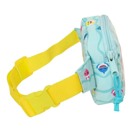 Gürteltasche Baby Shark Beach day Gelb Hellblau (14 x 11 x 4 cm)
