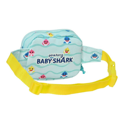 Gürteltasche Baby Shark Beach day Gelb Hellblau (14 x 11 x 4 cm)