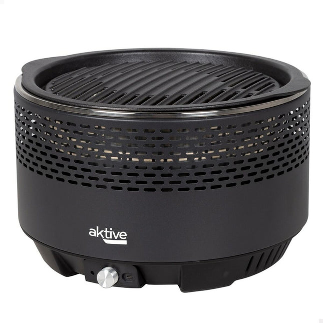 Grill Tragbarer Aktive kreisförmig Keine Rauch Schwarz Edelstahl Eisen 34 x 21,5 x 34 cm