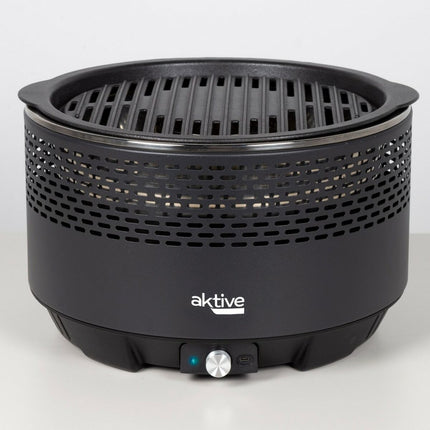Grill Tragbarer Aktive kreisförmig Keine Rauch Schwarz Edelstahl Eisen 34 x 21,5 x 34 cm