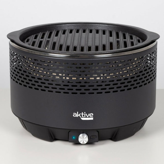 Grill Tragbarer Aktive kreisförmig Keine Rauch Schwarz Edelstahl Eisen 34 x 21,5 x 34 cm