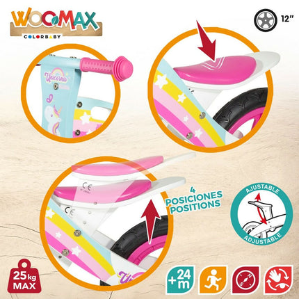 Kinderfahrrad Woomax 12" Einhorn Ohne Pedale