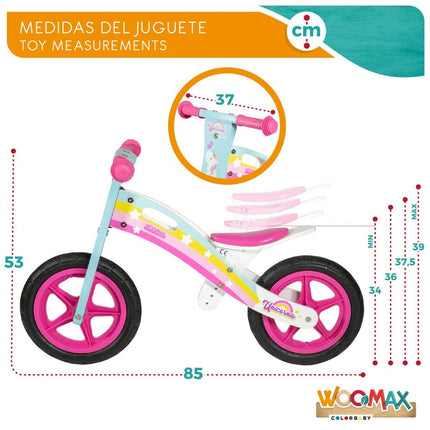 Kinderfahrrad Woomax 12" Einhorn Ohne Pedale