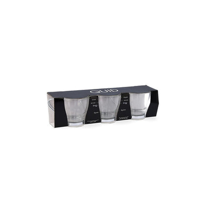 Satz von Kaffeetassen Quid Durchsichtig Stahl Glas (110 ml) (3 Stück)