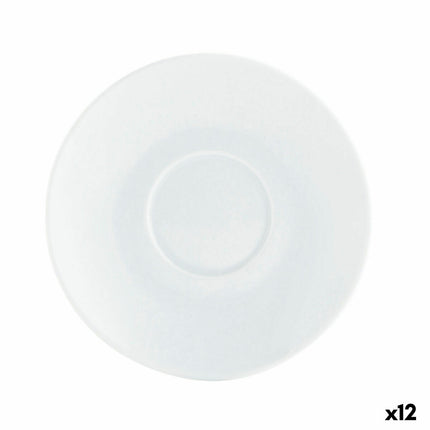 Teller Quid Basic Kaffee aus Keramik Weiß (12,5 cm) (Pack 12x)