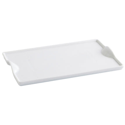 Tablett für Snacks Quid Gastro Fun aus Keramik Weiß (25,5 x 15,5 cm) (Pack 6x)