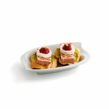 Teller Quid Gastro Fun klein aus Keramik Weiß (15,5 x 10 cm) (Pack 12x)